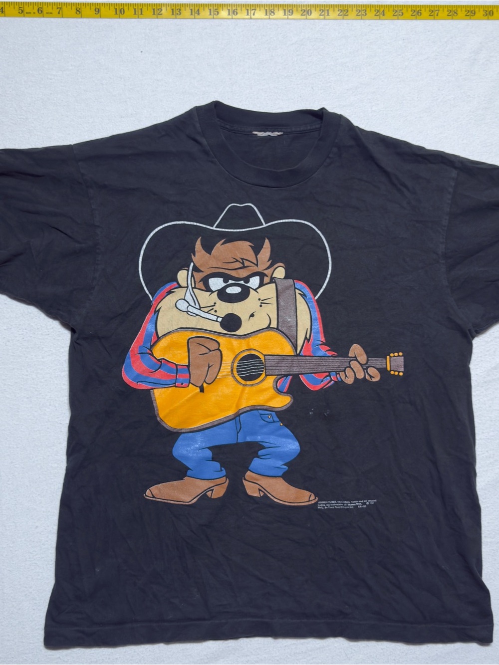 Taz Cowboy Graphic Tee - Black 1993 vintage looney tunes single stitch copyright